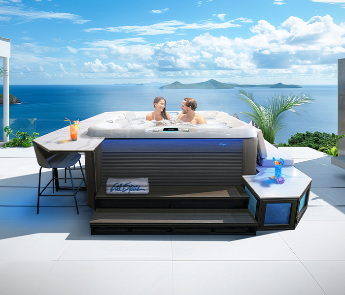 Calspas hot tub being used in a family setting - Durham